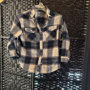 Wonder Nation Blue and White Plaid Button Down Shirt